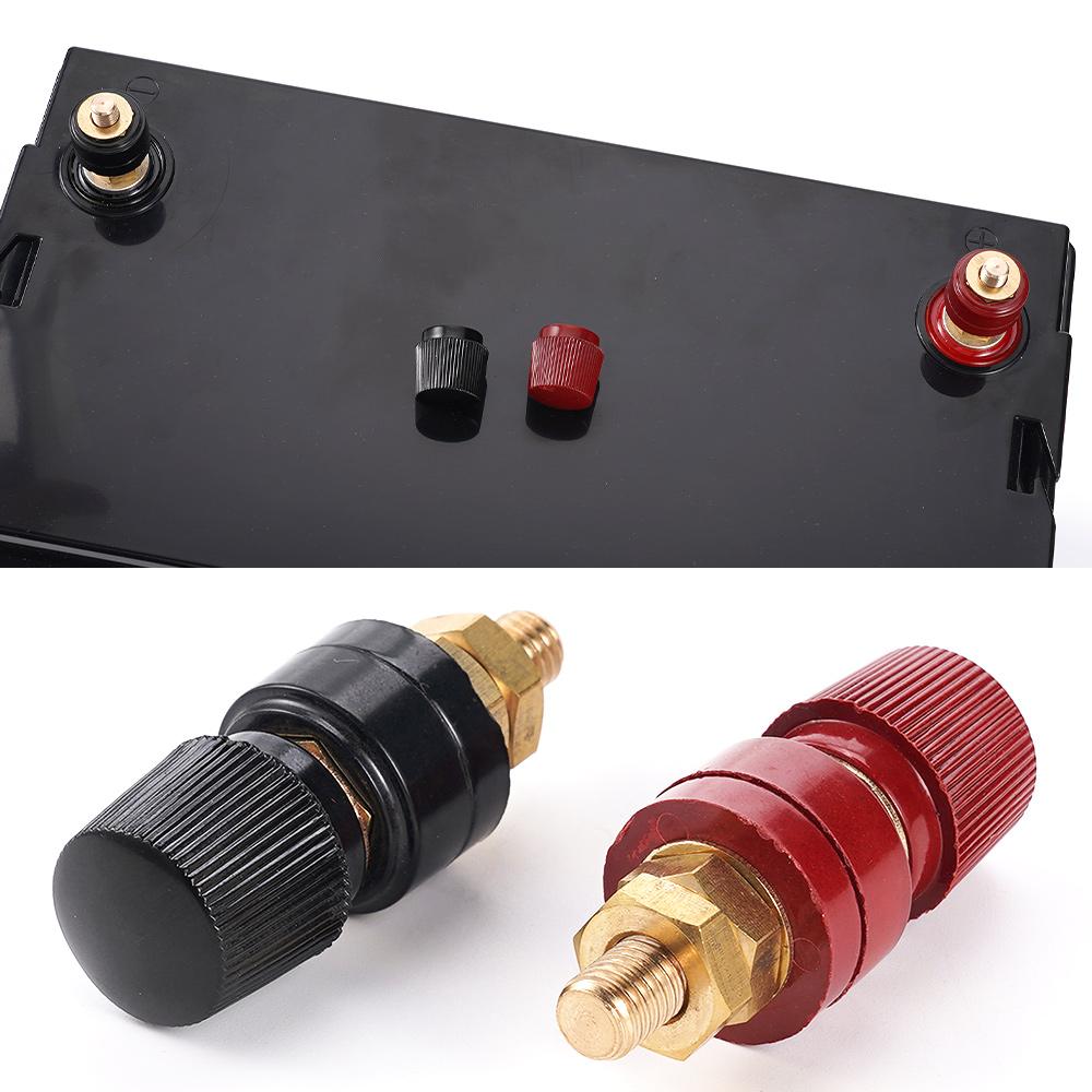 2pcs 8mm Car Brass Stud Premium Remote Battery Power Junction Post Connector Replacement Terminal Kit Car Accessories