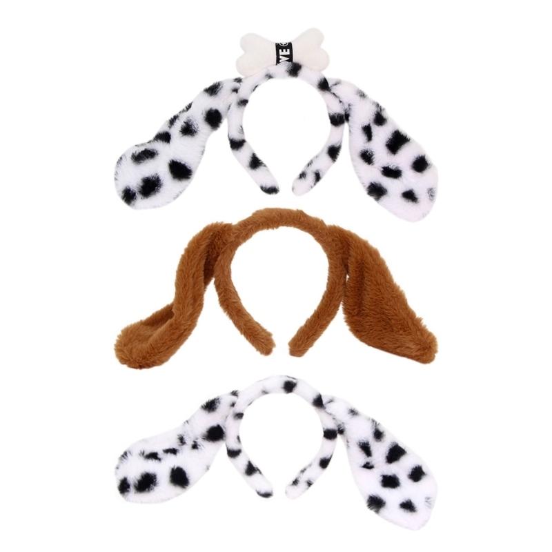 Adorable Dog Ear Hairband Plush Headband Cosplay Headwear For Kids School Event