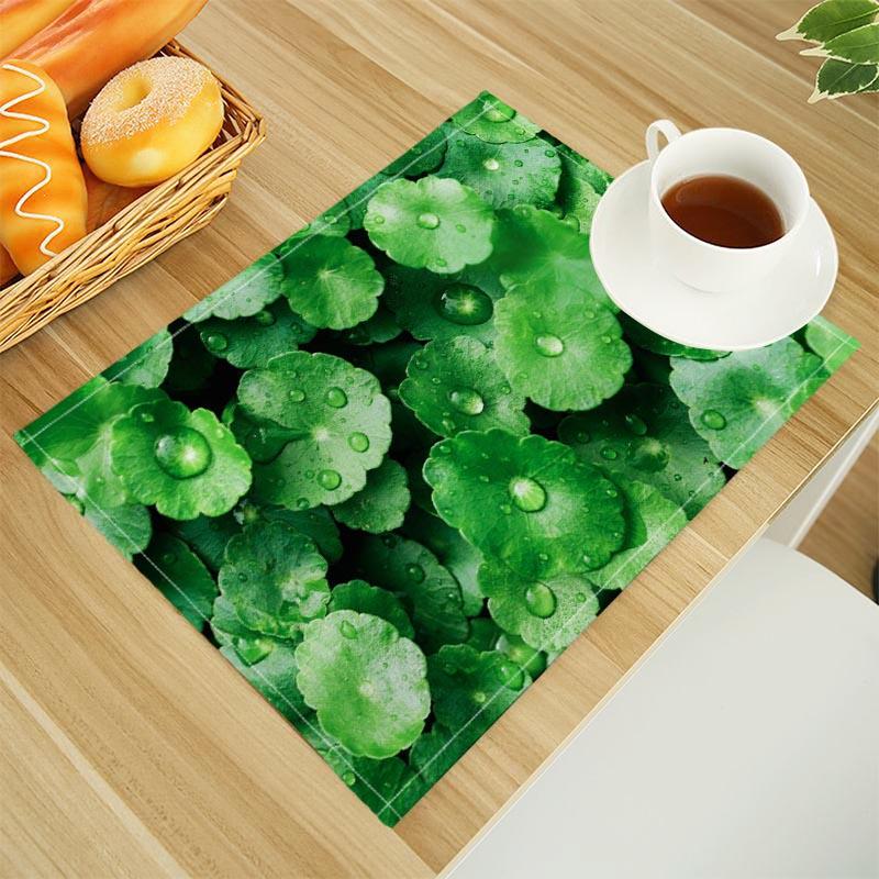 Naturalny leśny podkładka na stół z tkaniny lnianej Podkładki na stół Rodzinny obiad Zastawa stołowa Mata na stół kuchenny 30X45cm