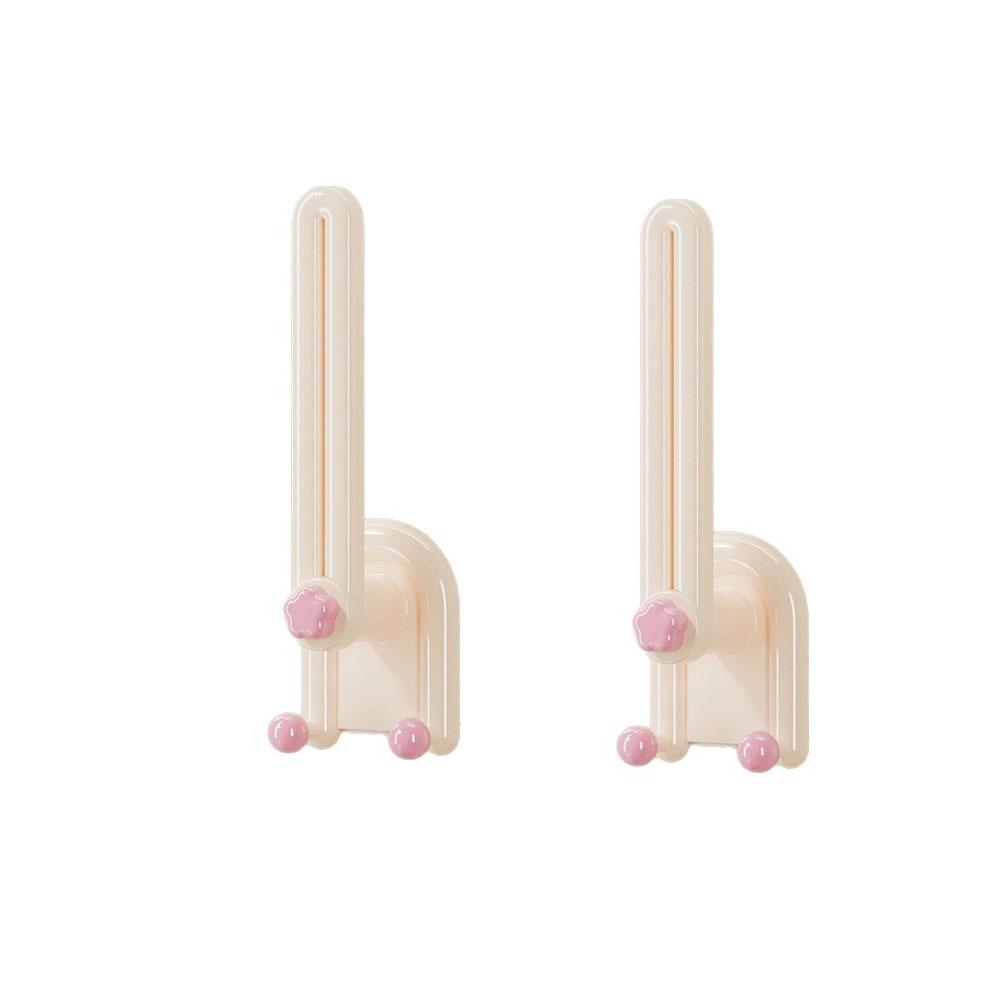 

2Pcs Space Saving Hair Rope Storage Rack L-Shape Hair Tie Display Holder Wall Mounted Hook Bathroom бежевый