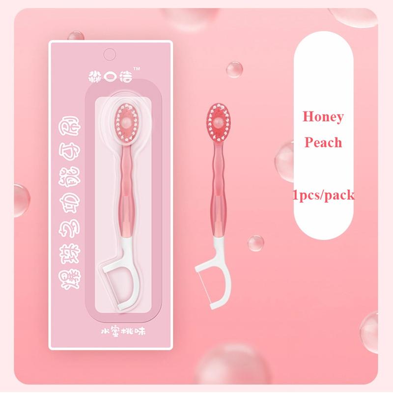 

1/8 шт. Зубная щетка с шариками Fruity Crush для полоскания рта, зубная нить, зубочистка, очистка языка, портативная, одноразовая, дорожная, для ухода за полостью рта