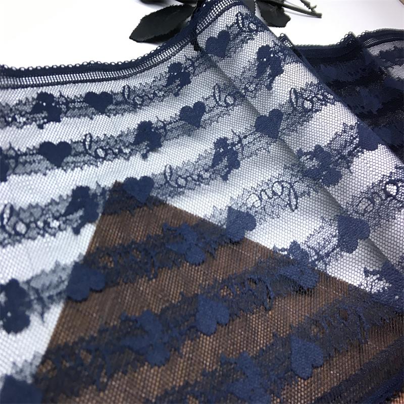 23cm Wide Dark Blue Elastic Lace, Stretch Mesh Lace Fabric for Lingerie, Bra, Underwear, Garment, Sewing & Crafting
