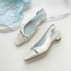 Water Diamond Thick-heeled Flip-flops Are Feminine Square-toed Shoes