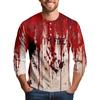 Men's Halloween Print Raglan Dralan Three-quarter Sleeve Casual Top