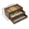 Walnut Wood Jewelry Box Large Capacity Tiered Storage Elegant Design for Dresser,