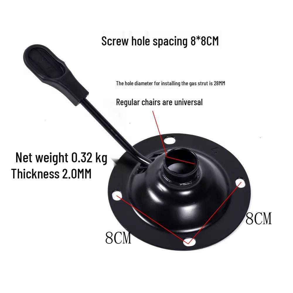 Height-Adjustable Swivel Office Chair Base with Rotary Tray