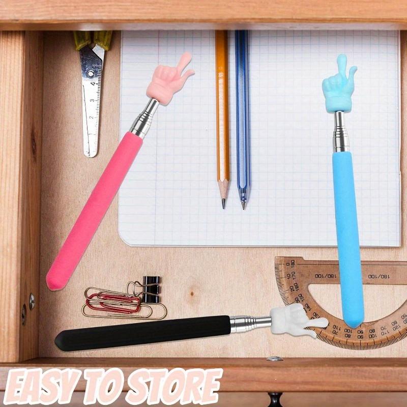 3 Stück Teleskop-Lehrerzeiger, Ausziehbarer Handzeiger Fingerzeiger-Stab, Mini Einziehbarer Klassenzimmerzeiger