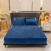 Warm Plush Fitted Sheet Elastic Mattress Cover Velvet Bed Cover Full Set Winter Soft Family Double Bed Bedding 120/150/180x200cm
