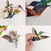 Autocollants fenêtre anti-collision 6 pcs Colibris multicolores – PVC translucide double-face, protection oiseaux