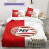 Benutzerdefinierter Name PSV Fanartikel Bettwäsche, Steppbett-Set Bettbezug Kissenbezug Zuhause Geburtstagsgeschenk (1 Bettbezug + 2 Kissenbezüge, ohne Füllung)