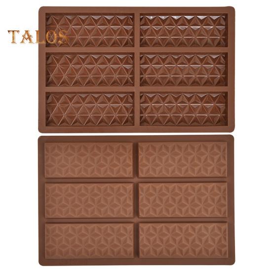 Molde de Chocolate de 6 cavidades, molde de barra de caramelo de silicona con forma Rectangular, molde antiadherente para gofres, tarta de queso, pudín, pastel, postre