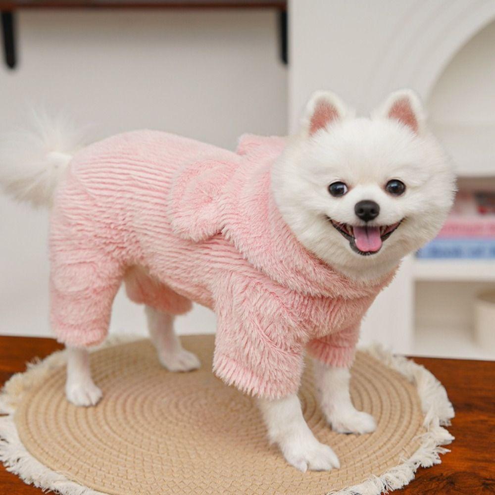 Warm Dog Jumpsuit Thick Pet Pajamas Soft Puppy Four-Legged  Outdoor Activities