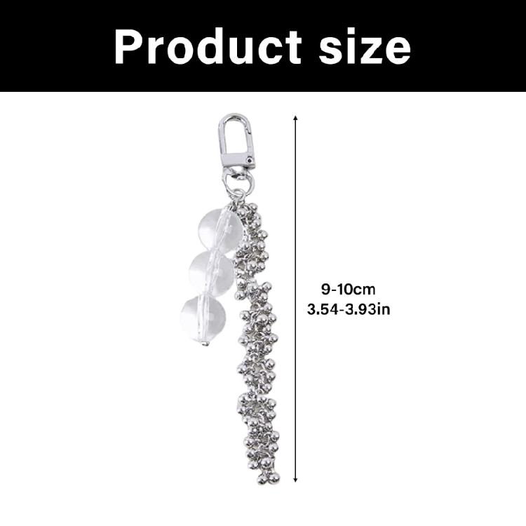 Fashion Forward Keychain Accessory Stylish Beads Keyring Pendant Key Fob Bag Decorative Charm with Fringe Detailing