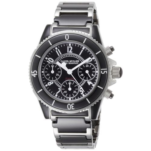

Daniel Muller DANIEL MULLER Женские часы DM-1005BK Нержавеющая сталь и черная керамика с индикатором даты и хронографом