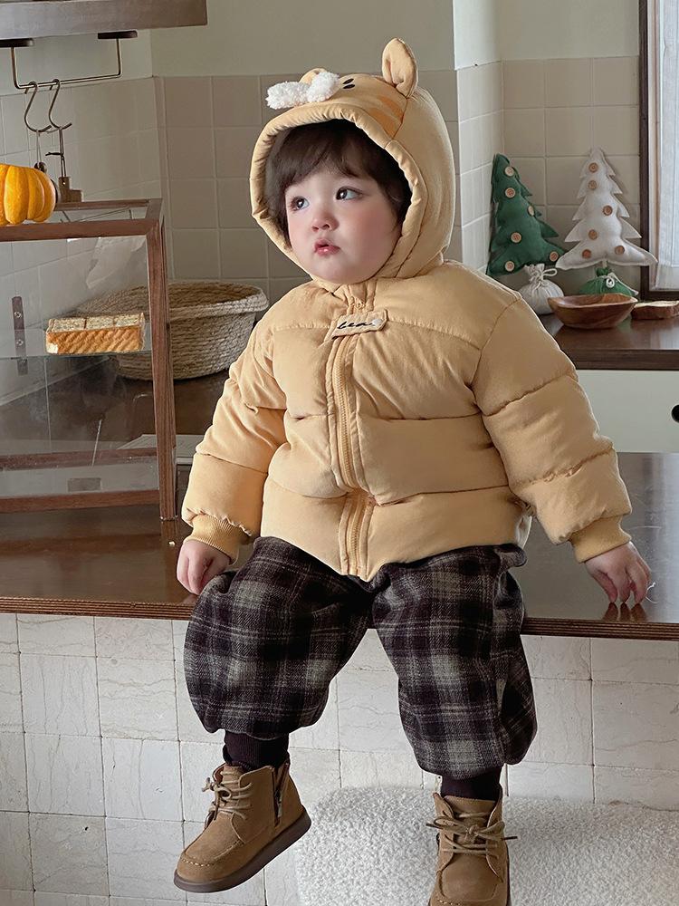 Winter Western style Thick Warm Cute Cartoon Little Tiger Cotton Jacket Baby Winter Outerwear