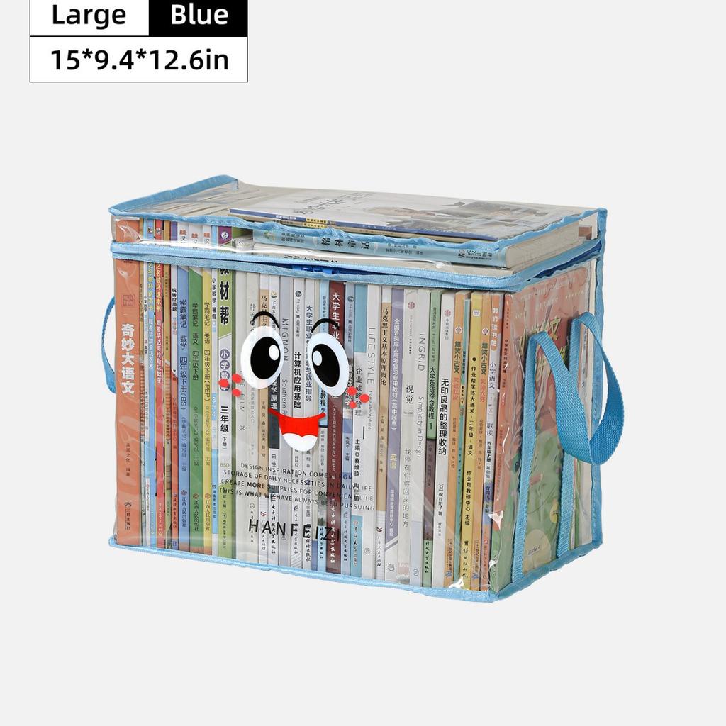 Foldable Book Box Student Dormitory Classroom Book Storage Box Transparent Waterproof Household Book Sorting Storage Box
