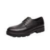 Men's All-Season Pointed Toe Leather Shoes - Korean/British Style, Casual Business Lace-up