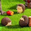 Mini Hedgehog Micro Landscape Cartoon Dollhouse Decoration Ornaments Resin Model Car Interior Home Desktop Decoration Figurines