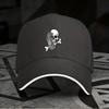 Skull Bone Print Baseball Cap Polyester Adjustable Casual Streetwear Hat for Unisex Women