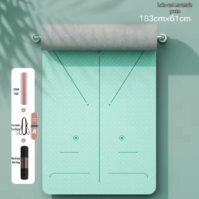 TPE doppelseitige rutschfeste verdickte verbreiterte Yogamatte - Geräuschdämmende Trainingsmatte für den Heimgebrauch (Kleine Mängel)