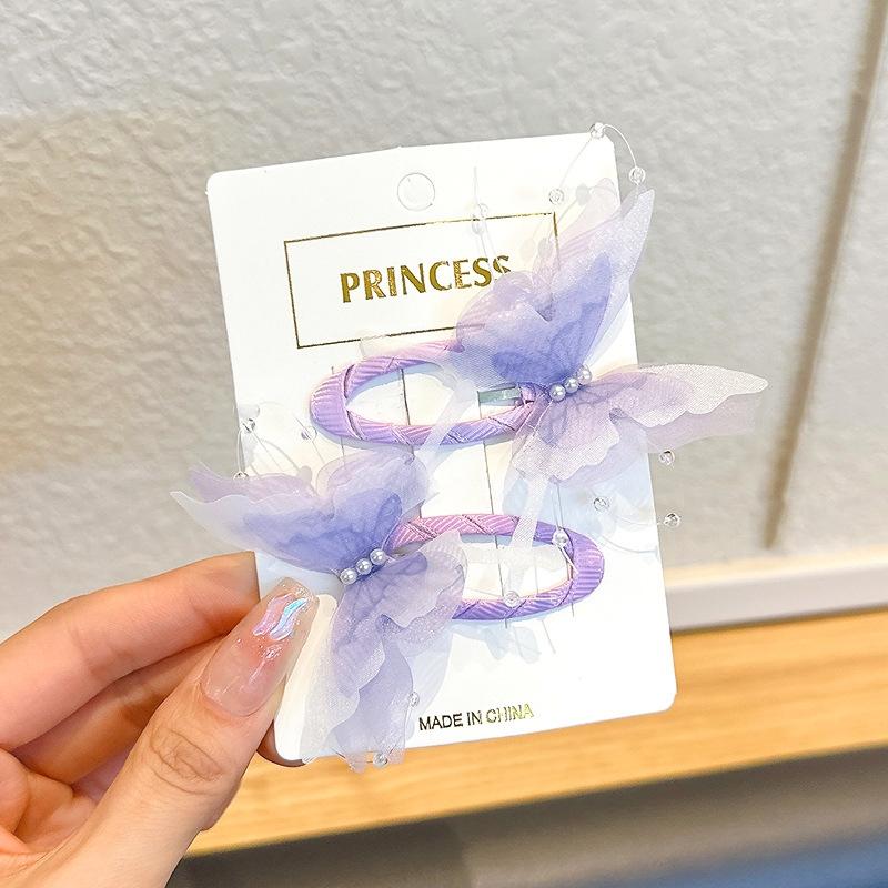 2Pcs/Set Toddler Girls Pink Butterfly Shape Hairgrip Girl Hairpins Headwear Hair Clips Jewelry Gift Sweet Kids Headdress