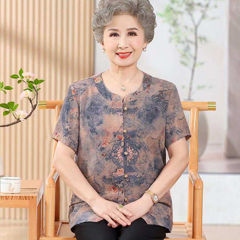 Lässiges Frühling/Sommer Stehkragenhemd für ältere Frauen
