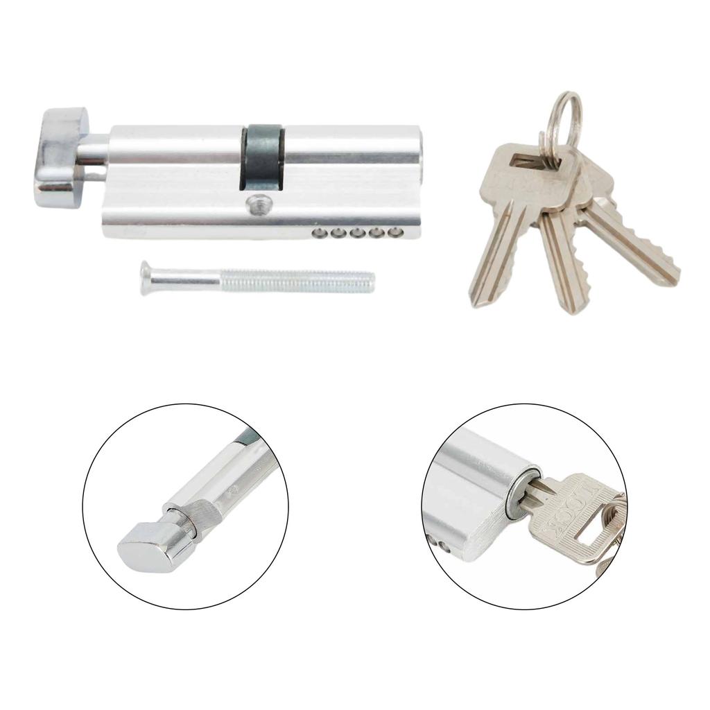 Door Lock Cylinder Thumb Turn Cylinder UPVC Anti Pick Lock Core Aluminum 35/35 With 3 Keys Furniture Hardware Lock Accessories