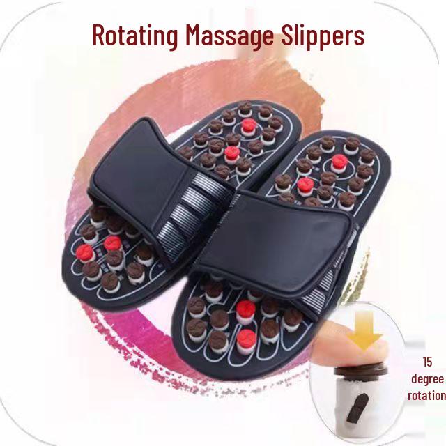 Men's Rotating Tai Chi Massage Slippers – 2024 Summer Anti-Slip Indoor Acupoint Foot Therapy.
