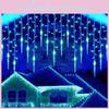 Led Icicle String Lights Outdoor Christmas Decor Waterproof Warm White 3.5m