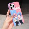 ReZero Rem Ram Jelly Double Layer Rose Red Mobile Phone Case for iPhone 17 16 15 14 13 12 11 Air Pro Max Plus Protective