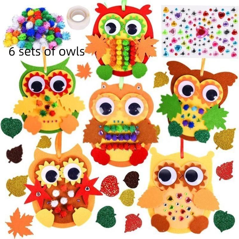 Cute Felt Animal Ornaments Diy Hedgehog Leaves Autumn Craft Kit Autumn Handmadethanksgiving Decorations Used For Party