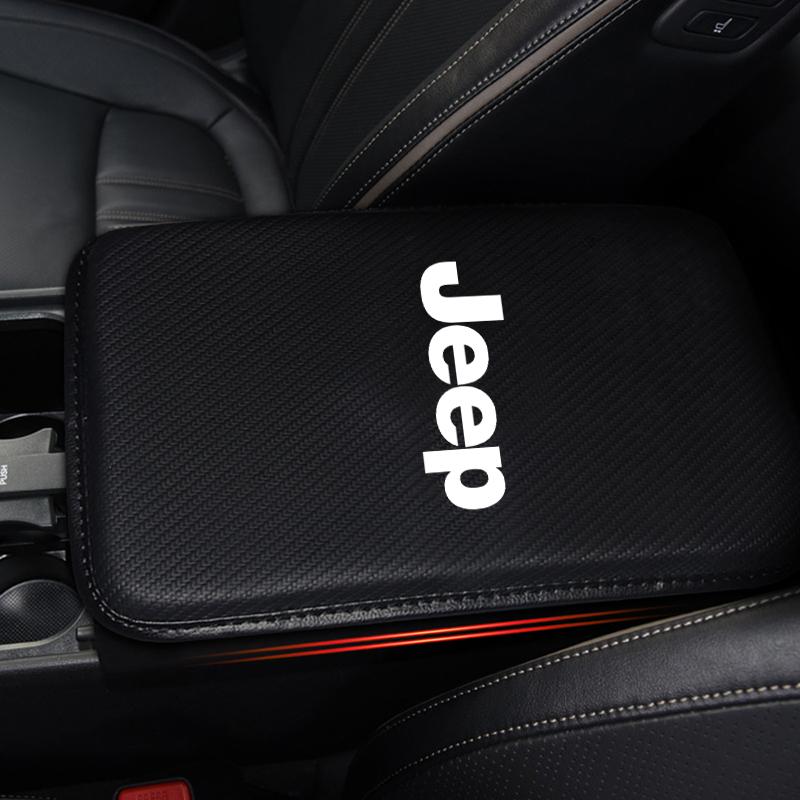 Bil Armstöd Låda Mattor Läder Mittkonsol Skydd Tillbehör För Jeep Renegade Wrangler JK JL Grand Cherokee Compass Patriot etc