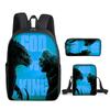 2021 Godzilla Wars King Kong School Bag Three-Piece Combination Set Primary And Secondary School Students Printed Backpack Cartoon School Bag