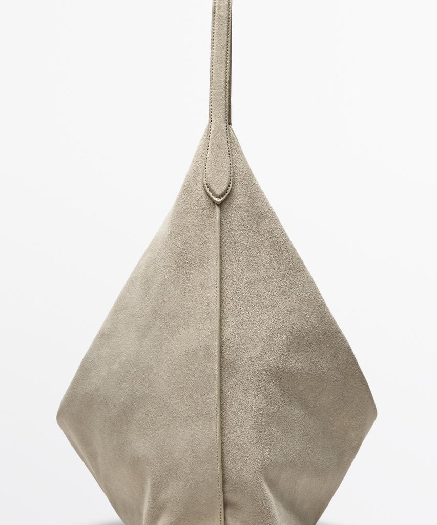 Massimo Dutti Split Suede Maxi Shoulder Bag