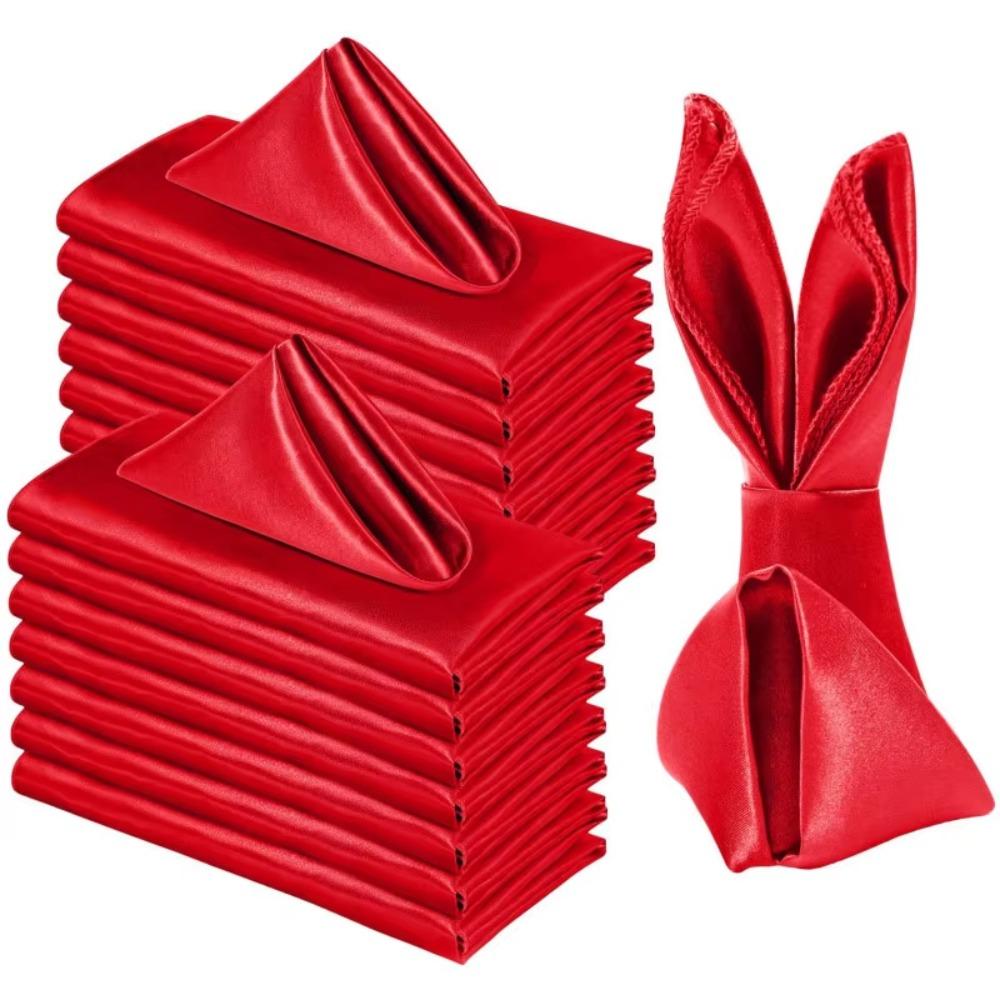 10pcs Soft Satin Napkin 30x30cm Table Napkins High-end Dinner Napkins  Event