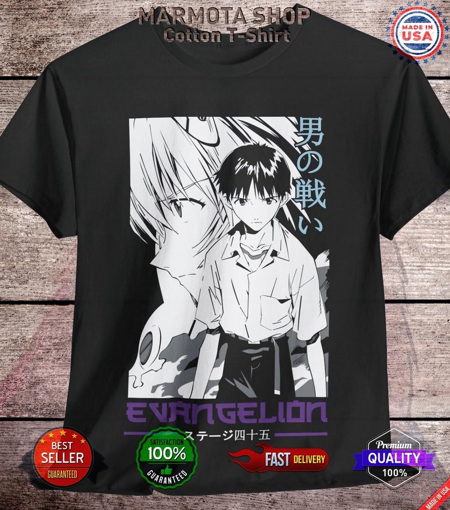 

Rei Ayanami Shinji Neon Genesis Evangelion Shirt Japanese Anime NERV T-Shirt Tee M