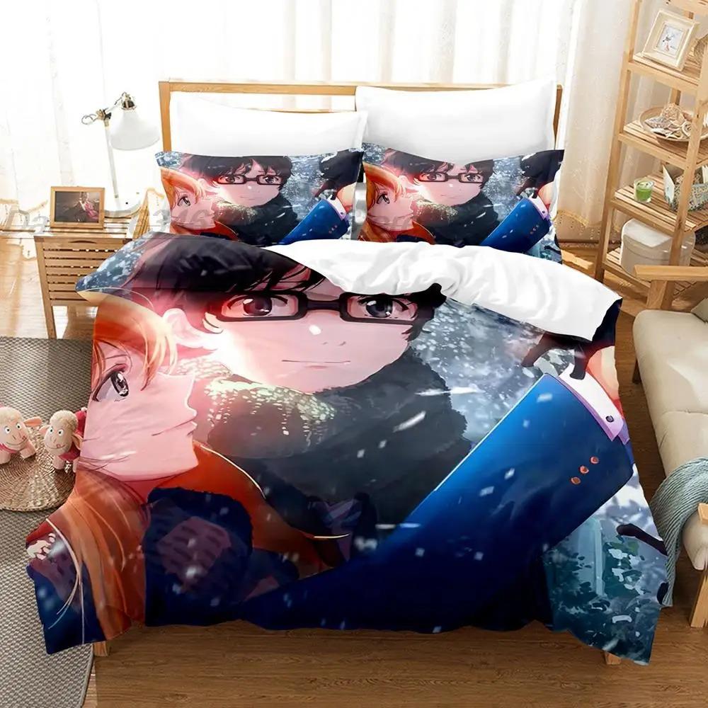 Your Lie In April Bettwäscheset Einzelbett Twin Full Queen King Size Bettset Teenager Schlafzimmer Bettbezugsets 3D roupa de cama ca