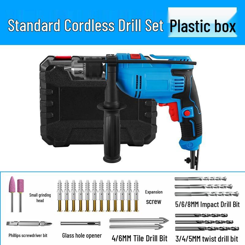 Multifunctional Electric Impact Drill & Screwdriver: 220V Handheld Pistol Grip for Household Use