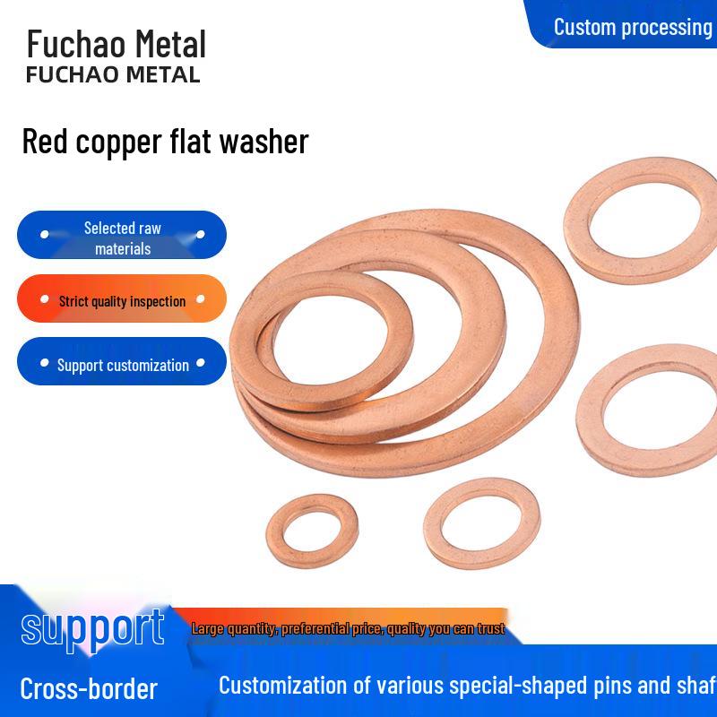 Oversized Thickened Red Copper Flat Washer (M3-M12) Metal Hardware