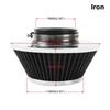 New 76MM Iron Stainless Steel Sports High Power Flow Cold Air Filter Universal Car Cone Air Intake Filter Induction Kit OFI073