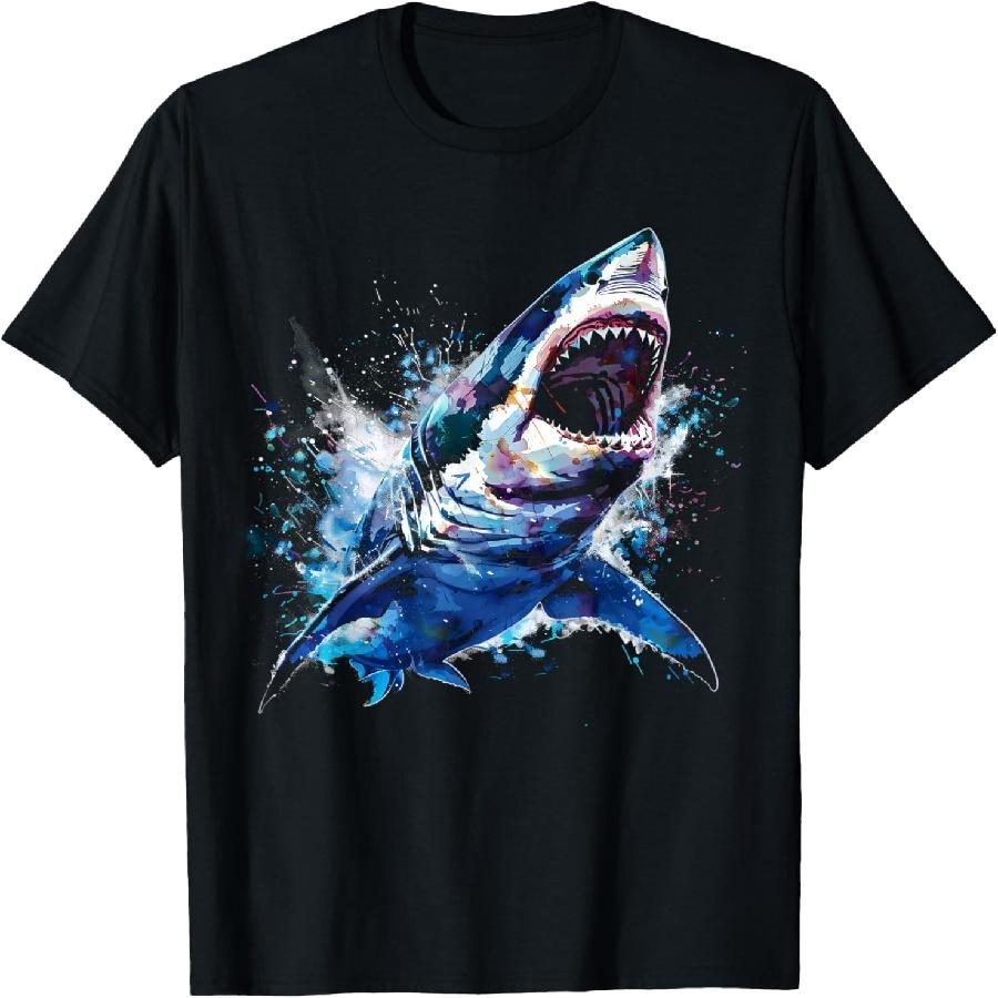 Great White Shark Scuba Diving Fishing Shark Lover T-Shirt XXXXXL чёрный