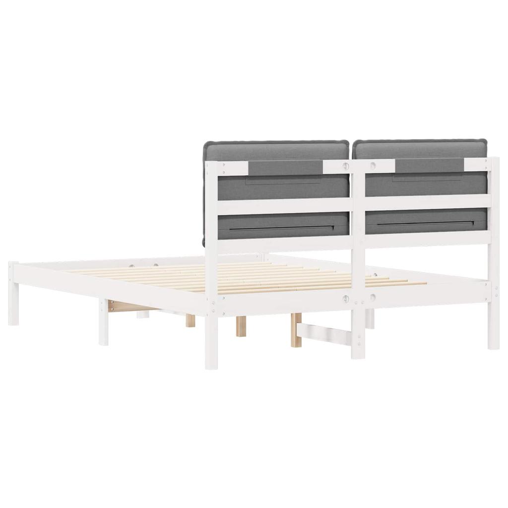 Bed Frame with Padded Headboard Light Grey 120 x 190 cm