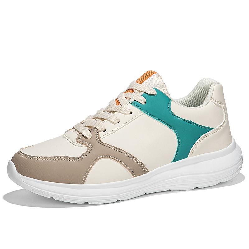 

Couple s casual tennis shoes Korean version trendy lace up color board shoes breathable, lightweight, fashionable sports platfor 36 бежевий