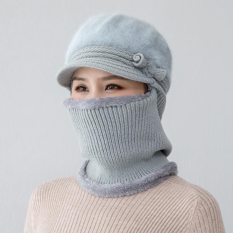 New Female Winter Hats Fur Lined Keep Warm Hats For Women Windproof Coldproof Thicken Balaclava Cap