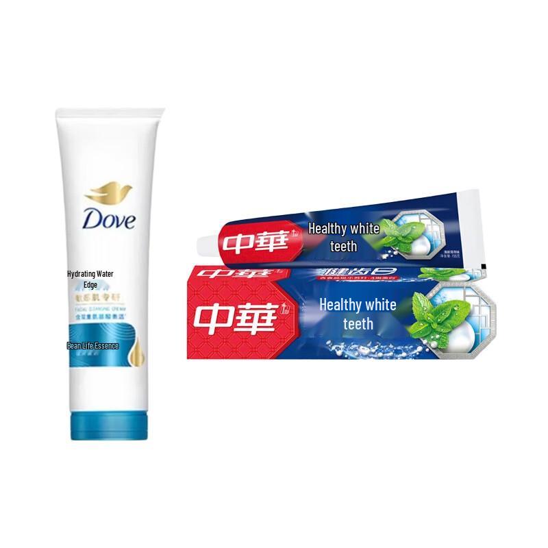 Dove Hydrating Facial Cleanser & Zhonghua Toothpaste Bundle