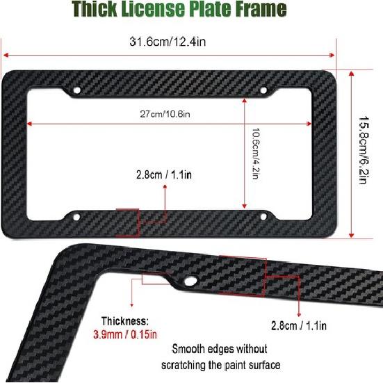 Kennzeichenhalter - Schwarzes Karbonmuster Kunststoff Vorder- und Rückseite Auto-Kennzeichenhalter
