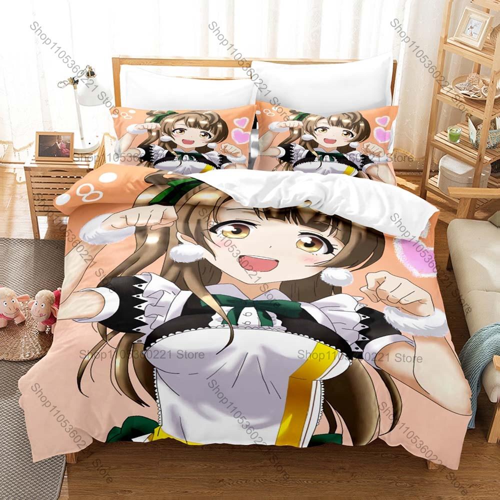 Soft Polyester Microfiber Kotori Minami sweet fashion bird idol themed 3PCS Bedding 1 Duvet Cover + 2 Pillowcases All Season
