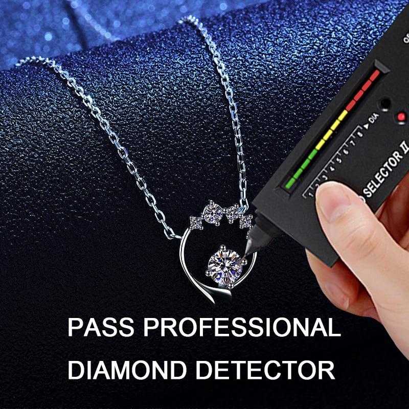 Prawdziwy naszyjnik z diamentem moissanitowym 0,5 CT Srebro próby 925 Naszyjnik z wisiorkiem w kształcie girlandy Biżuteria dla kobiet Dziewcząt Prezent obietnicy