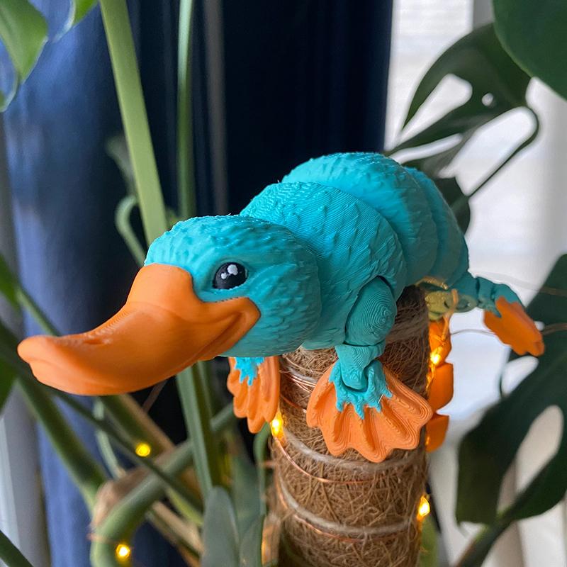 3D Printed Articulated Platypus Fidget Toys Dynamic Animals Toy Full Articulated Flexible  Platypus Toys Adults Fidget