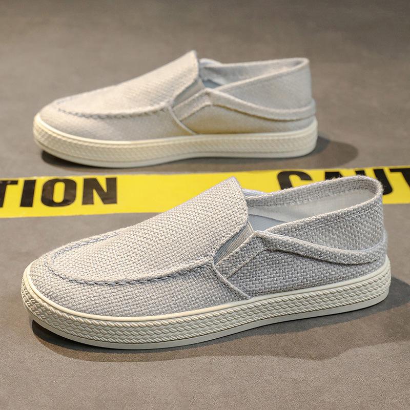 

Мужская обувь летняя дышащая тонкая повседневная спортивная обувь на одной педали для работы, дезодорирующая тканевая обувь 39